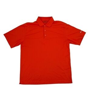 Nike Golf Orange NikeFit Dry Short Sleeve Collared Polo Shirt Size Large Men's
